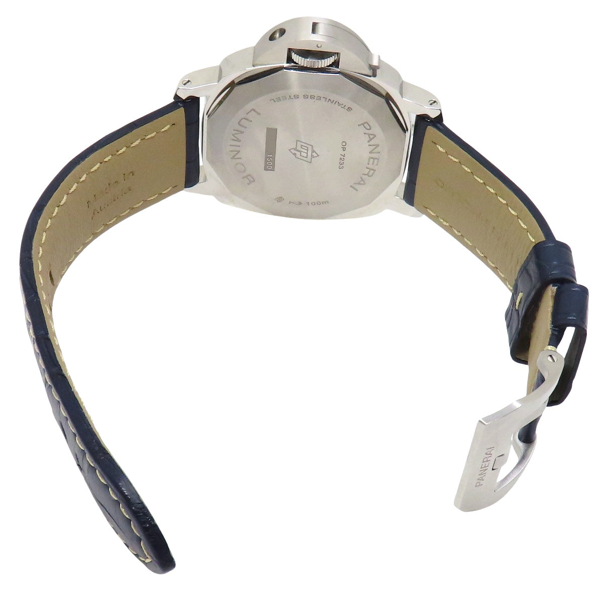 ルミノール ブルーマーレ PAM01085 SS/革 ブルー 手巻き メンズ