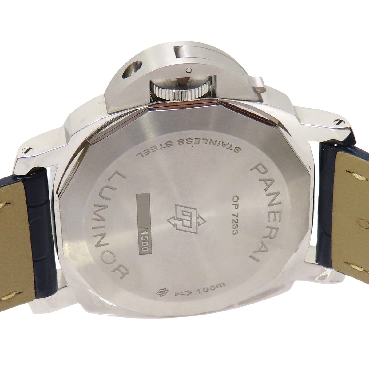 ルミノール ブルーマーレ PAM01085 SS/革 ブルー 手巻き メンズ