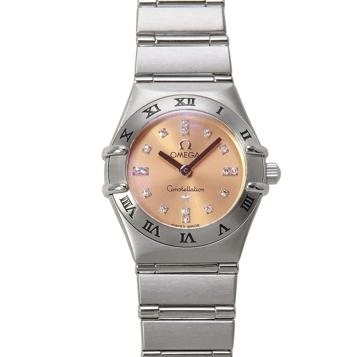 Constellation Mini 1564.66 不锈钢镶钻刻度盘粉色石英女表