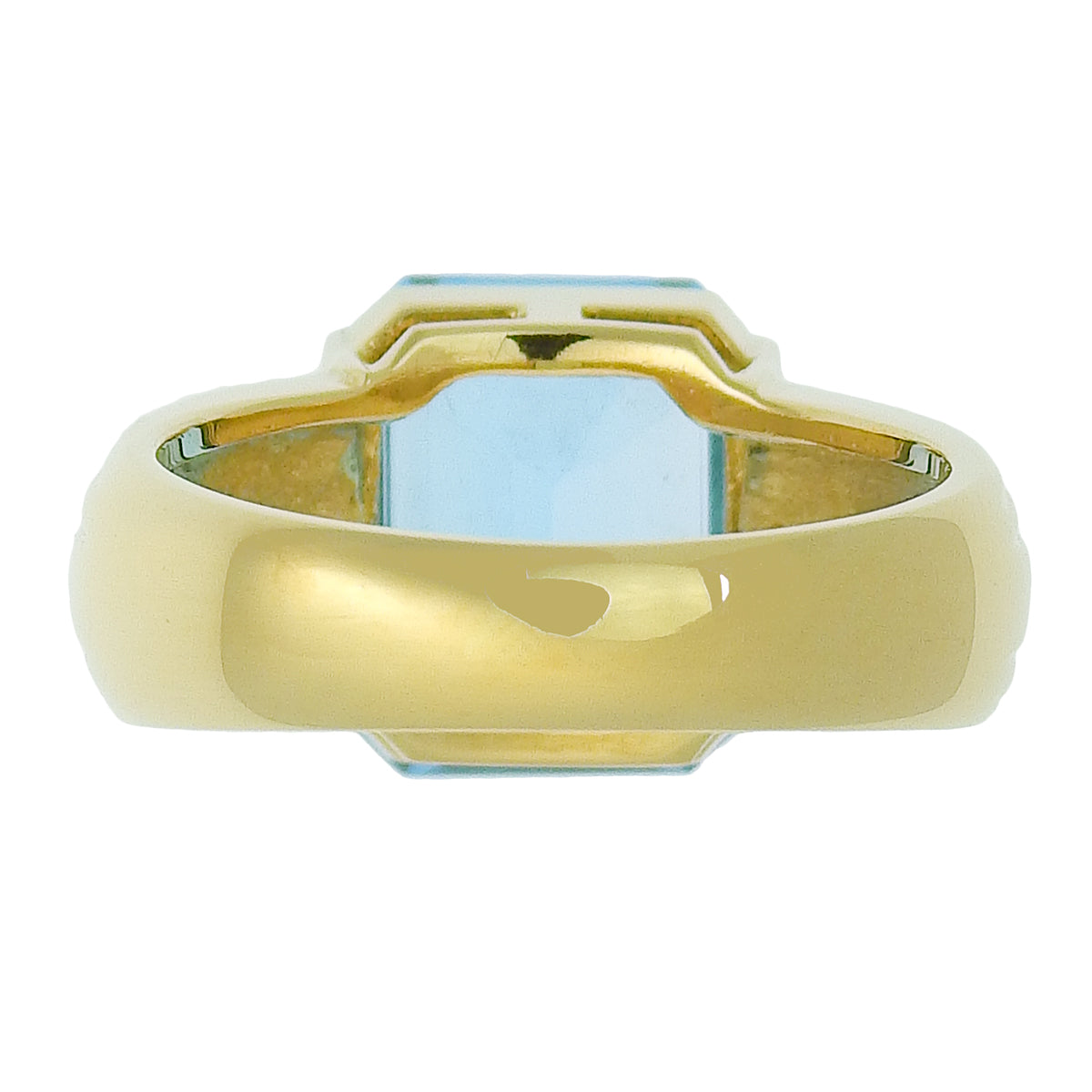 Blue Topaz Ring Diamond BT5.27/D0.09 Yellow Gold K18YG Size 10 (US) / 50 (EU) 7.1g