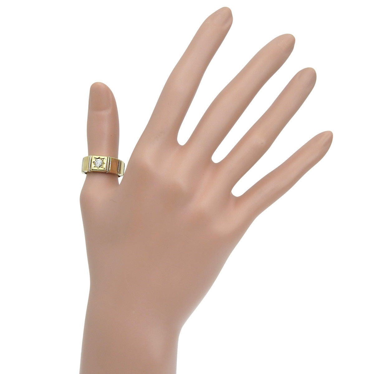 ダイヤモンドリング D0.35 プラチナ Pt900 イエローゴールド K18YG