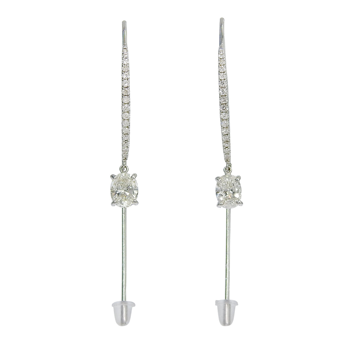 ダイヤモンド フックピアス D0.402,0.07,0.502,0.07 ホワイトゴールド K18WG 2.0g