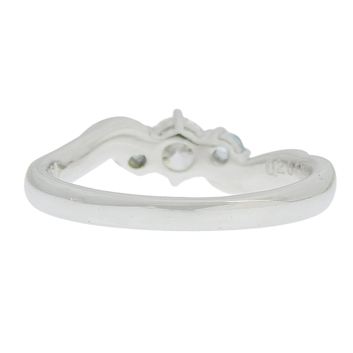 Diamond and aquamarine ring D0.261/AQ0.05 in platinum Pt1000, 4.5g