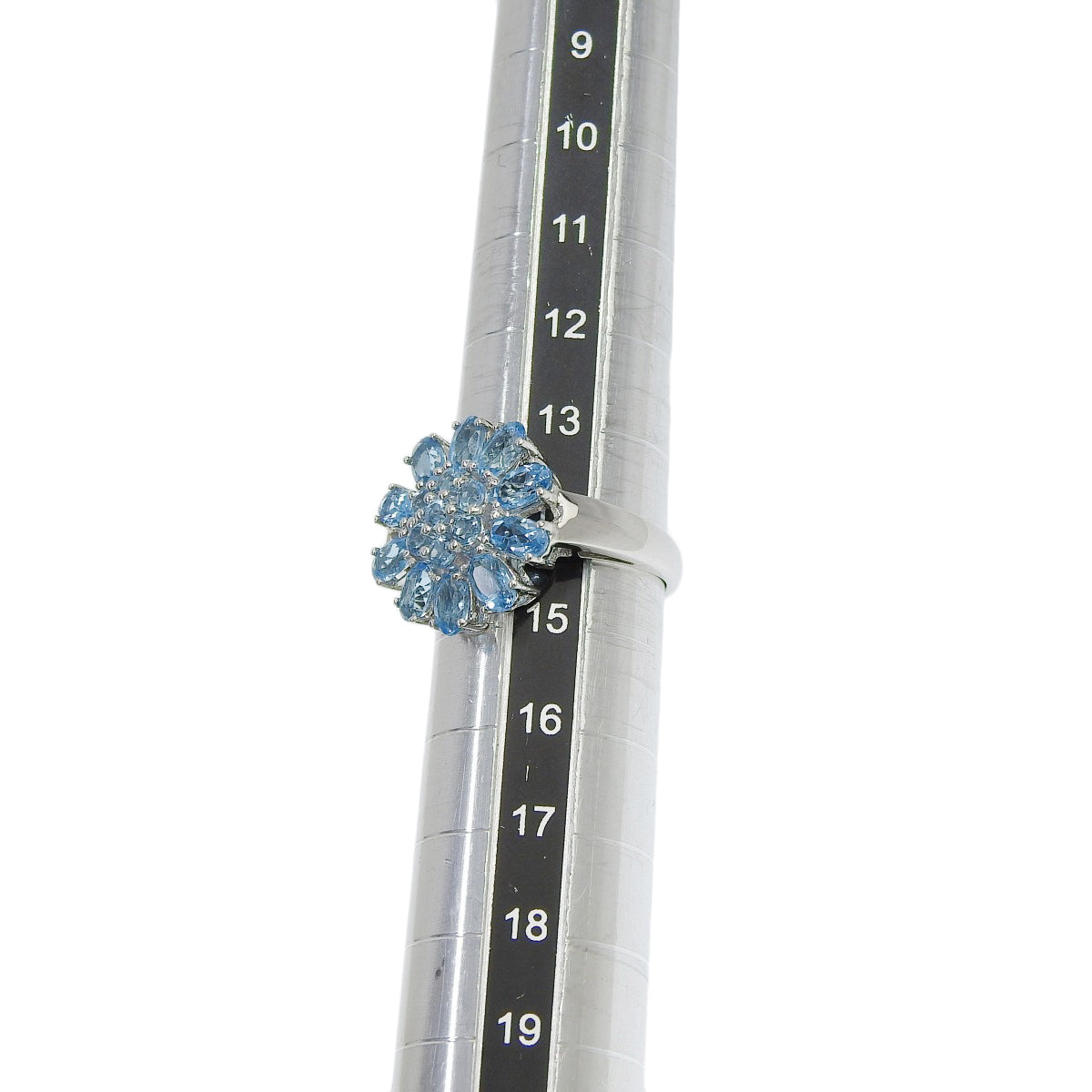 Blue topaz ring, T2.80, white gold, K18WG, 5.4g