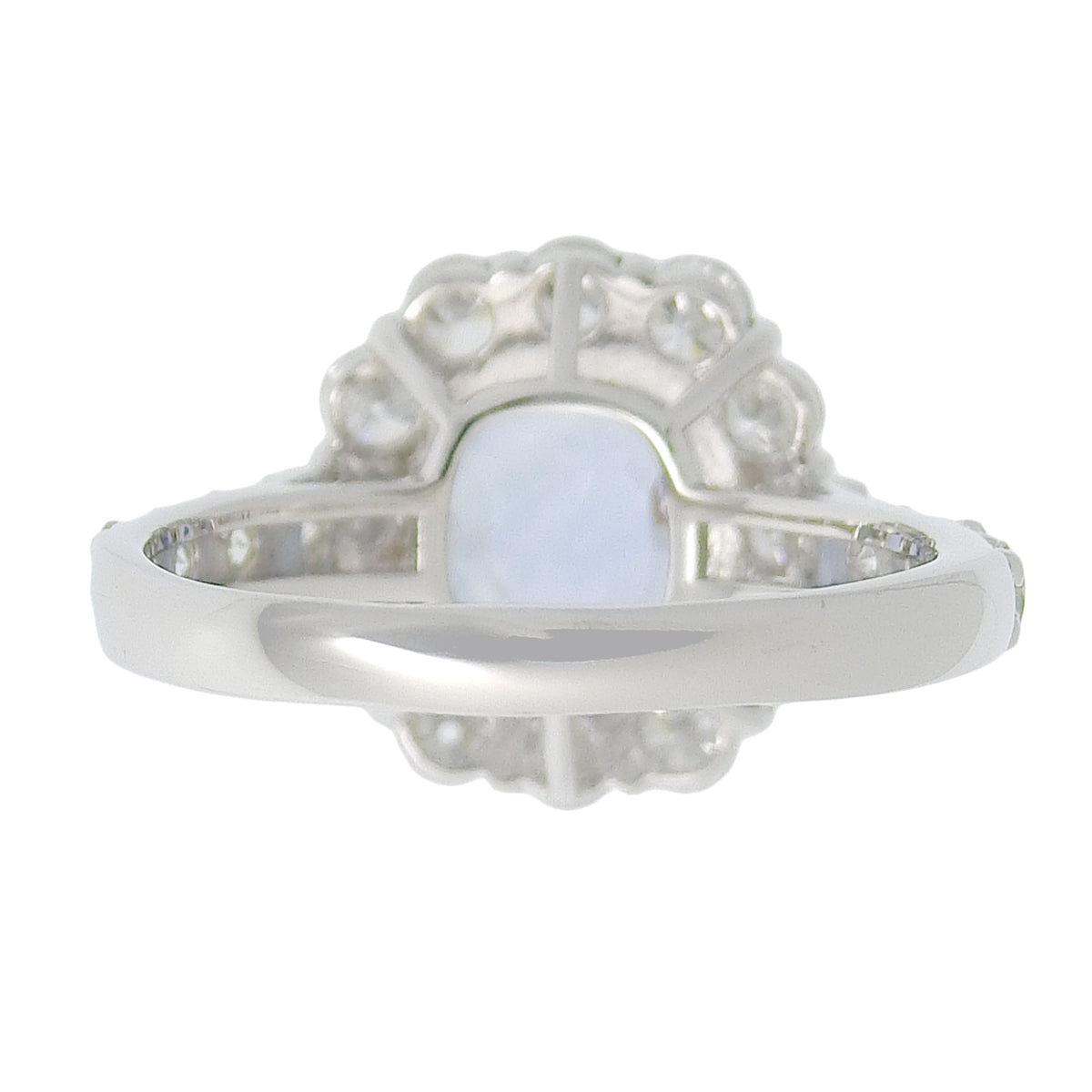 Blue Sapphire Ring, S2.579/D1.24, Platinum Pt950, 4.5g