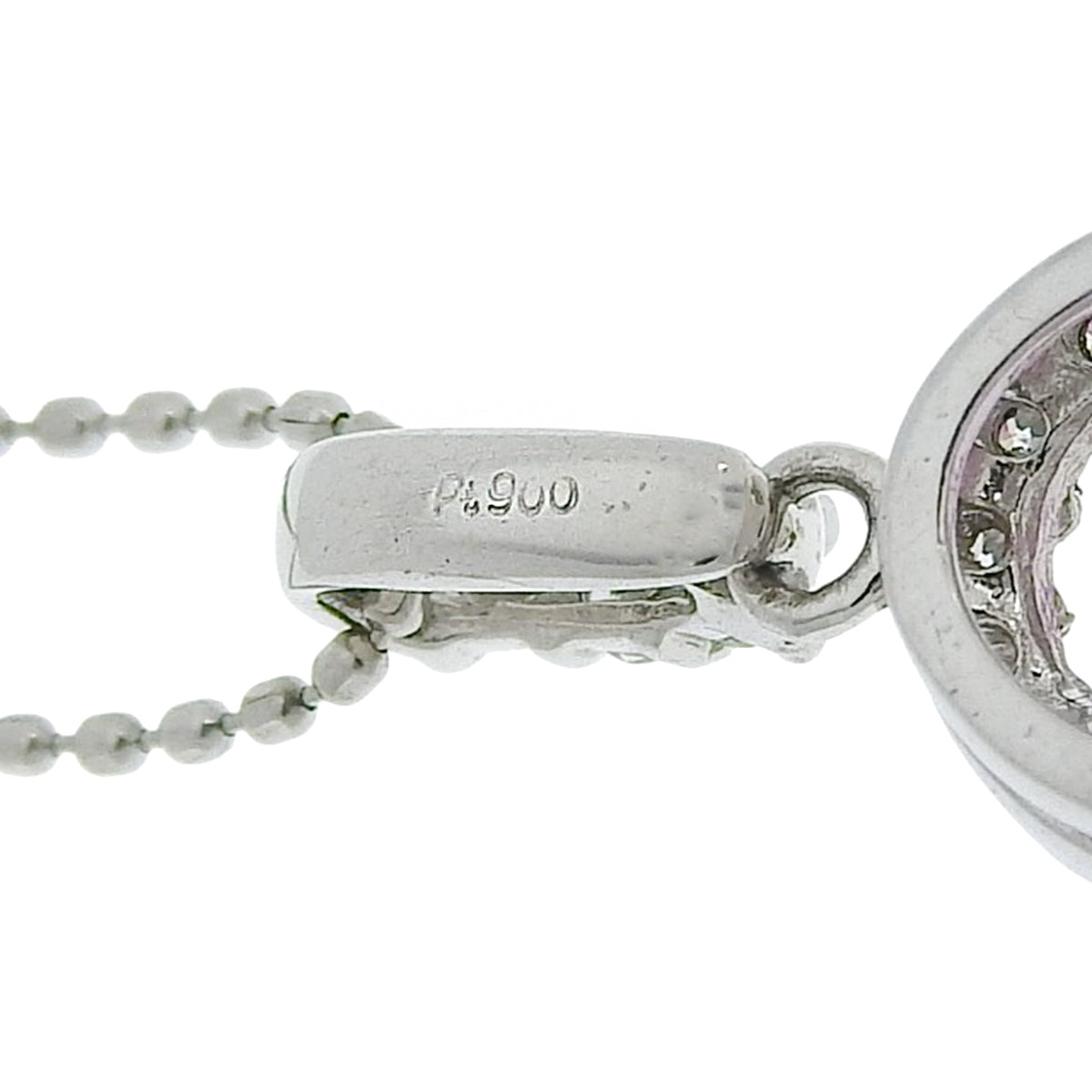 粉色蓝宝石项链 PS0.75/D0.25 铂金 Pt900 Pt850 4.2克