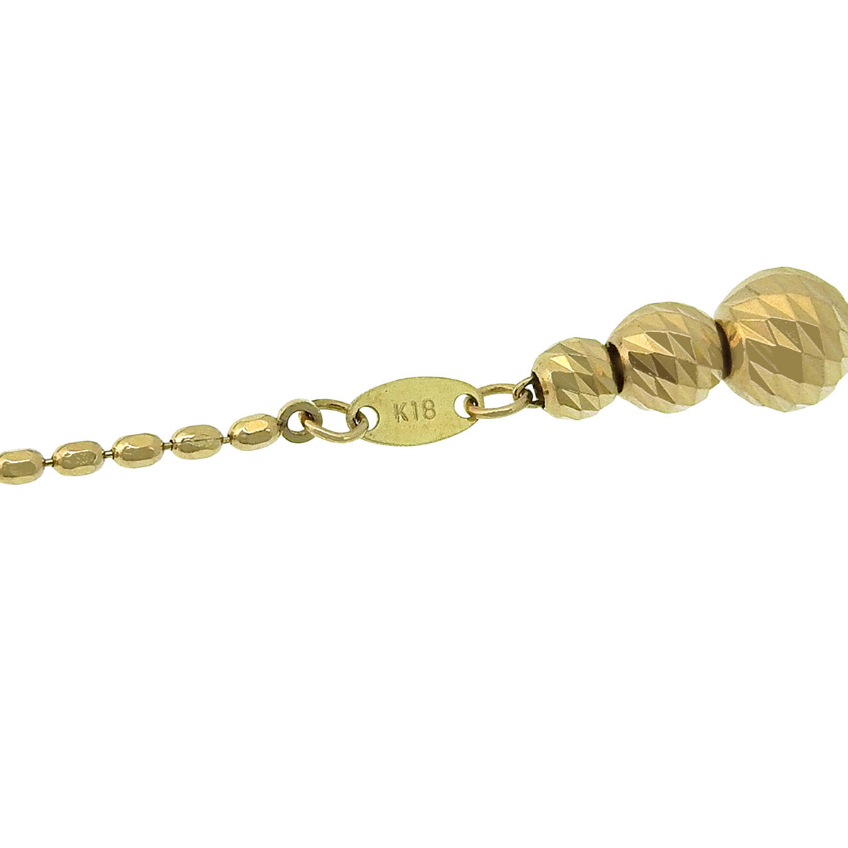 ボール チェーンネックレス イエローゴールド K18YG 6.9g