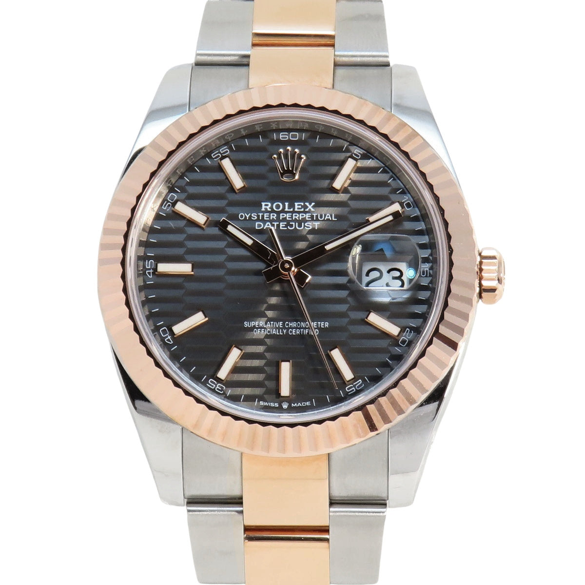 Datejust 41 126331 PG/SS 随机编号凹槽纹表盘灰色自动男士腕表