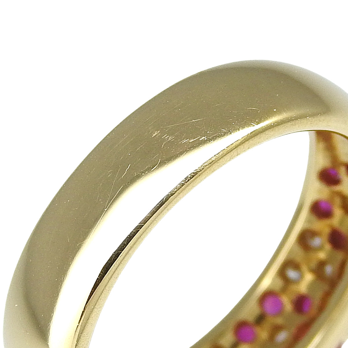 フラワーパヴェ ルビー ダイヤモンド リング R0.50/D0.39 イエローゴールド K18YG 12(52)号 6.2g