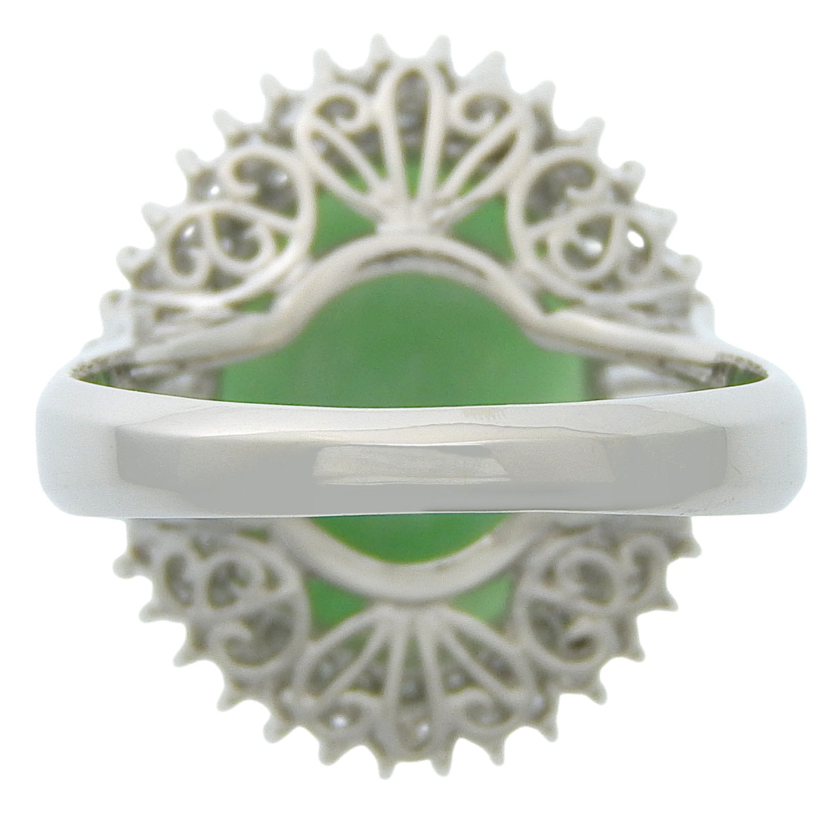 Jadeite Diamond Ring H3.59/D0.94 Platinum Pt900 11.2g Jadeite