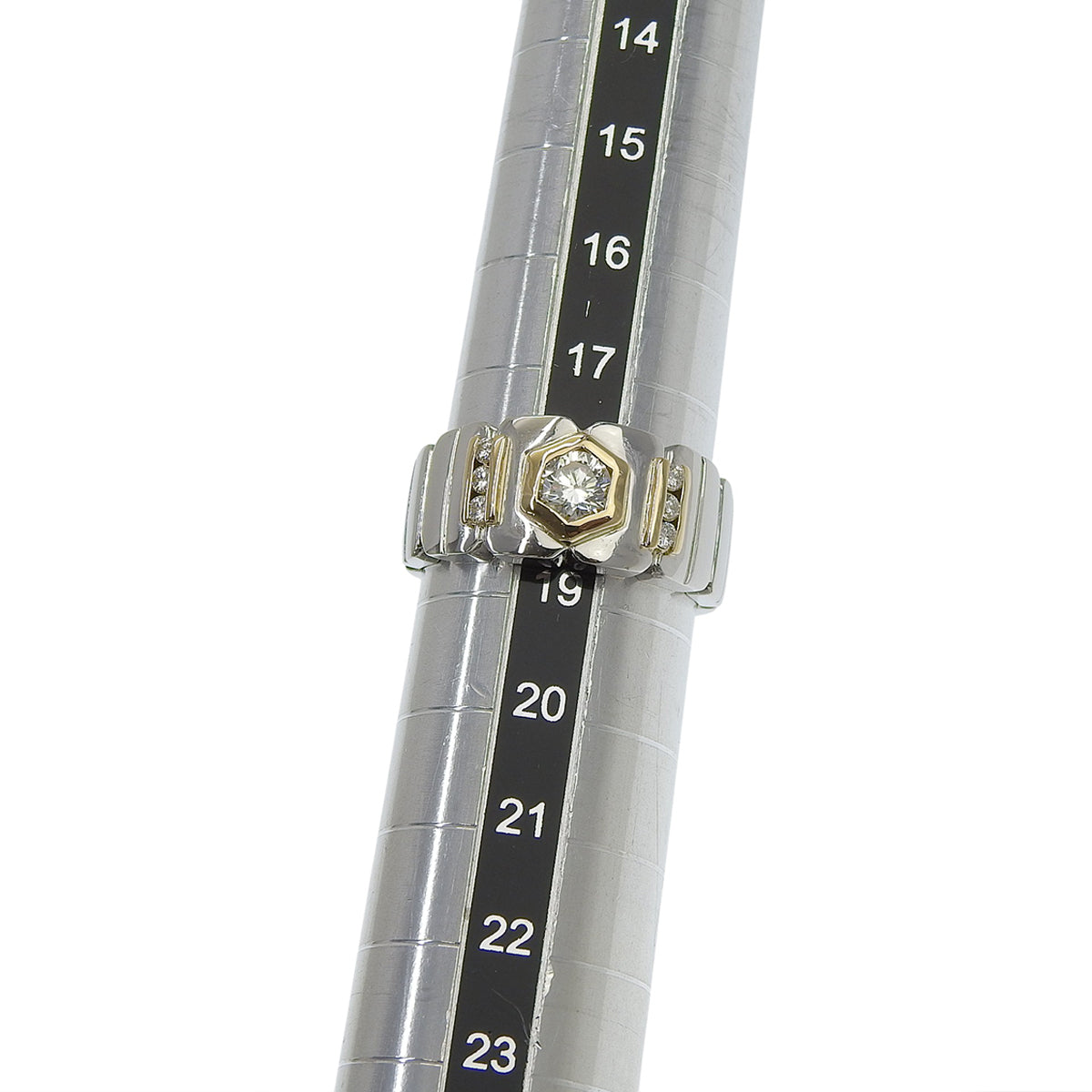 ヘキサゴン コンビリング プラチナ Pt900 イエローゴールド K18YG 15.5g