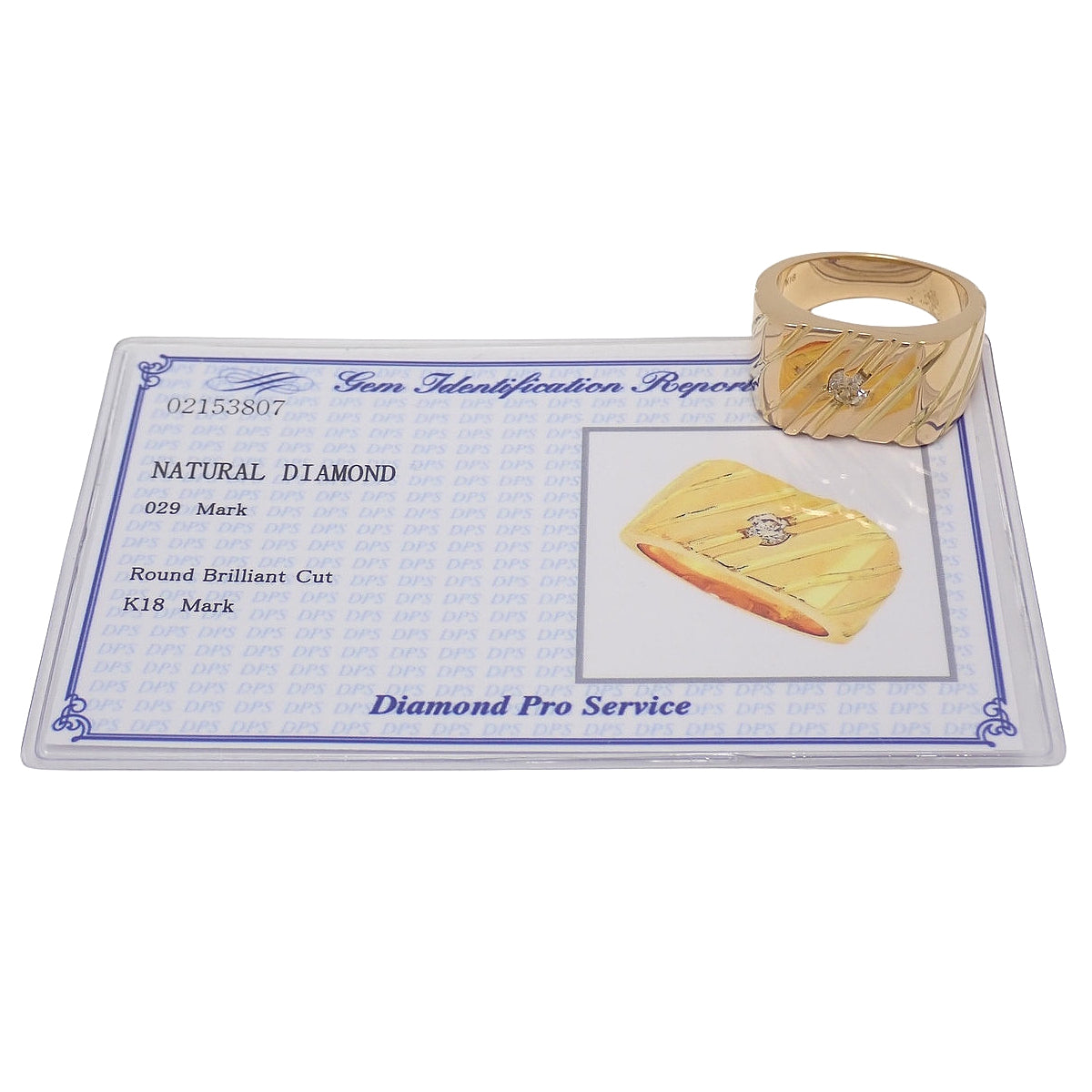 Diamond Signet Ring with Diamond (D0.29ct) in K18YG (Yellow Gold), 20.0g
