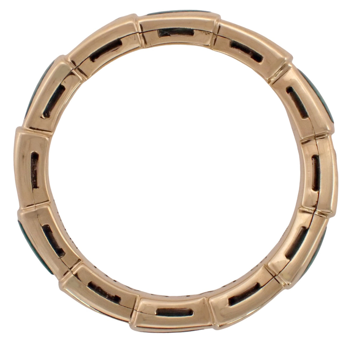 Serpenti Viper Ring, Diamond/Malachite, Pink Gold, 18KPG, 7.1g