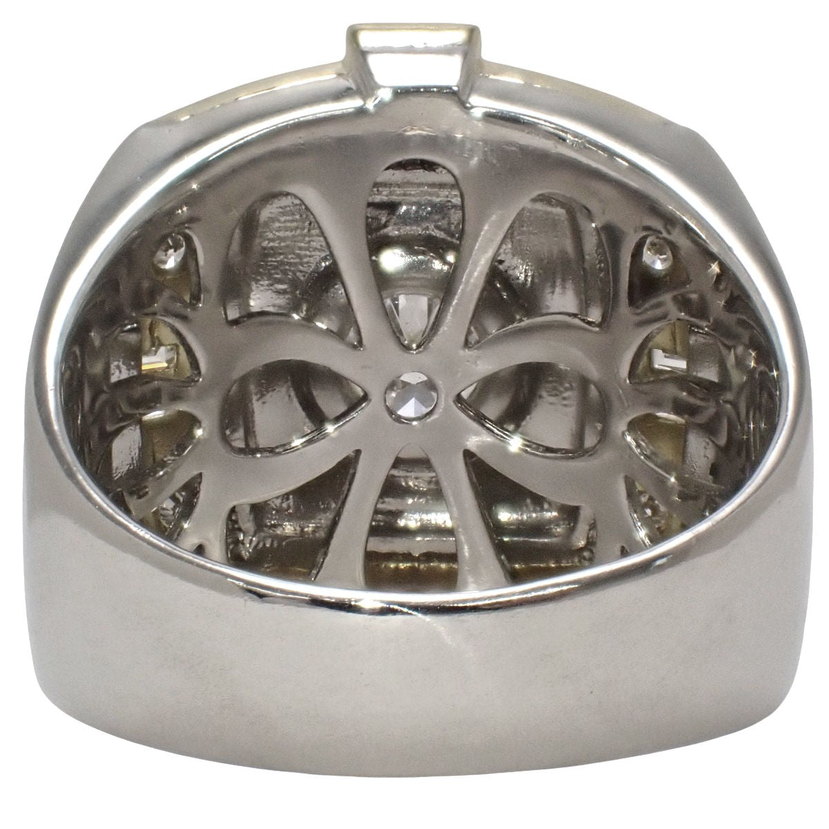 ダイヤモンド 印台 リング D1.004/D0.76 プラチナ Pt900 イエローゴールド K18YG