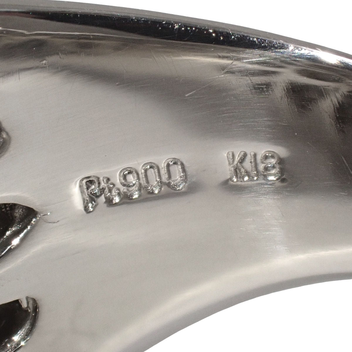 ダイヤモンド 印台 リング D1.004/D0.76 プラチナ Pt900 イエローゴールド K18YG