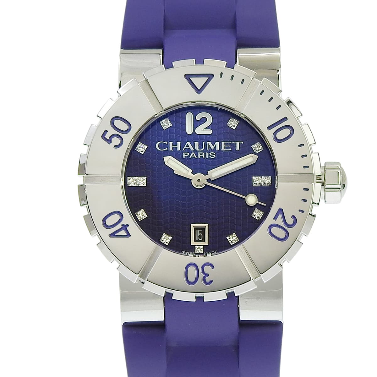 クラスワン 622C SS/ラバー ダイヤインデックス クオーツ レディース