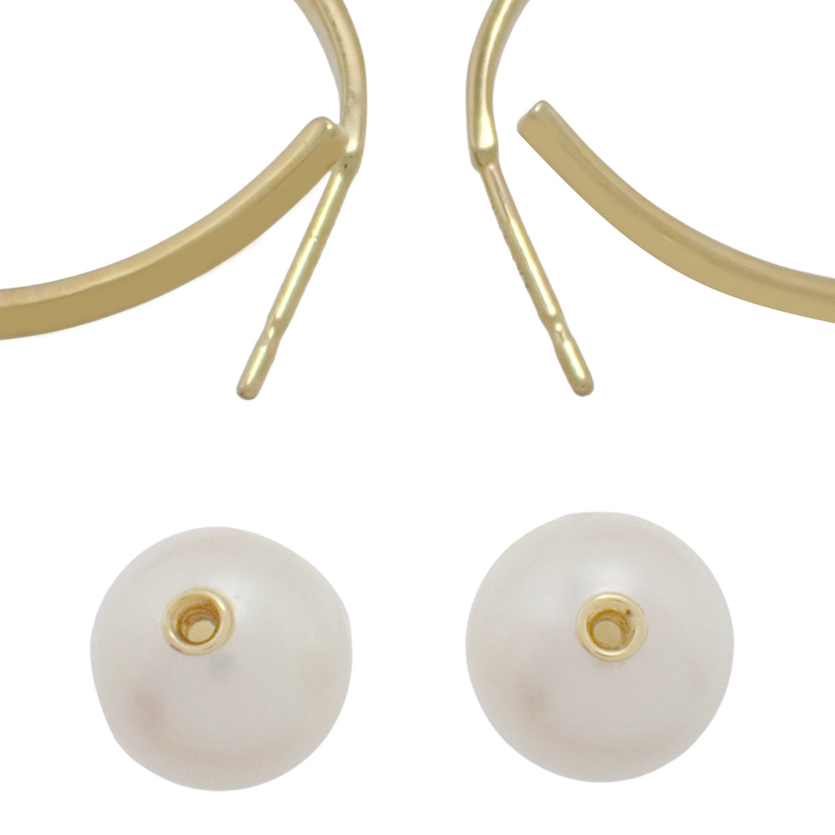 A FINE BALANCE earrings, Akoya pearls, yellow gold K18YG, 5.2g