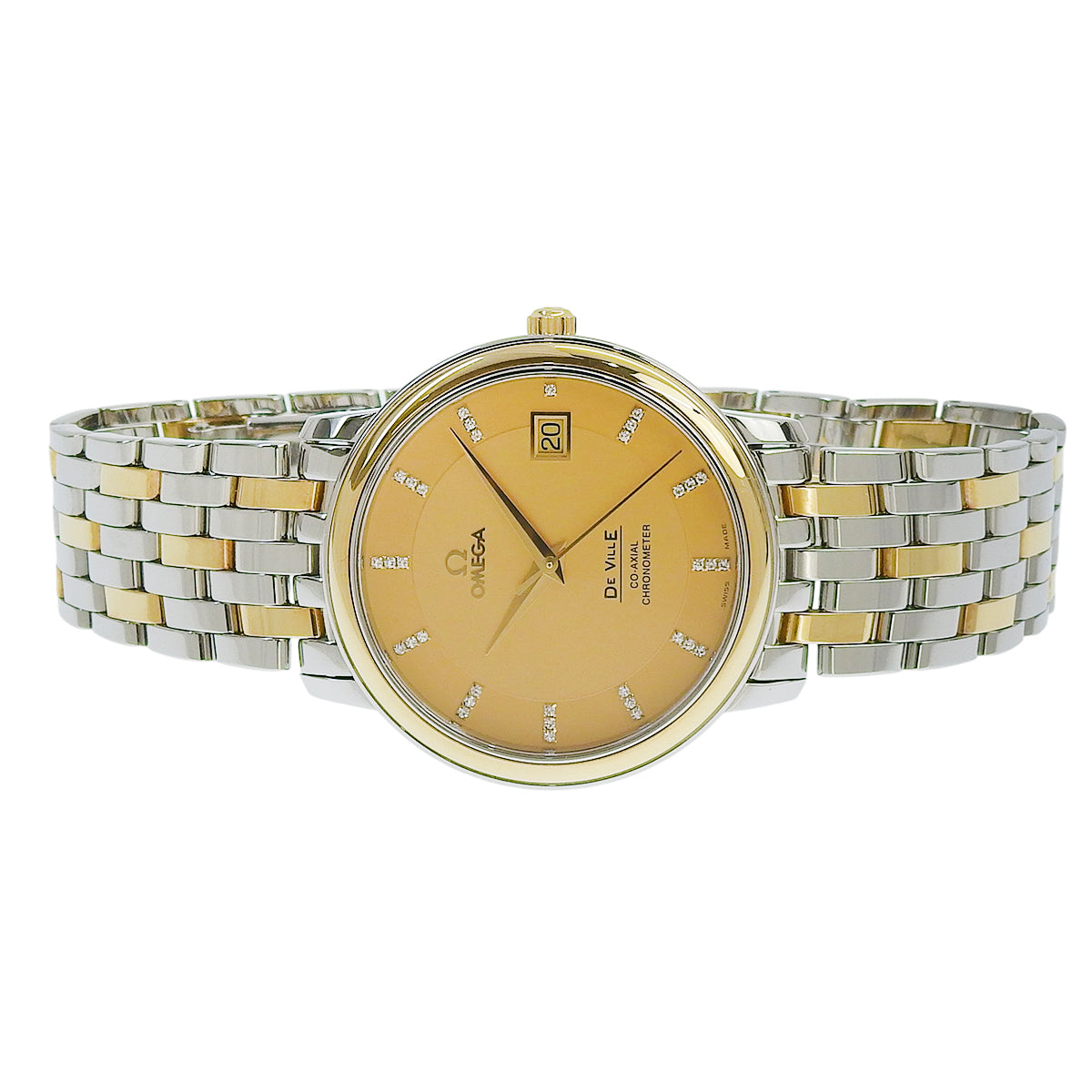 デ・ヴィル プレステージ コーアクシャル 4374.15.00 YG/SS ダイヤインデックス 自動巻き ユニセックス