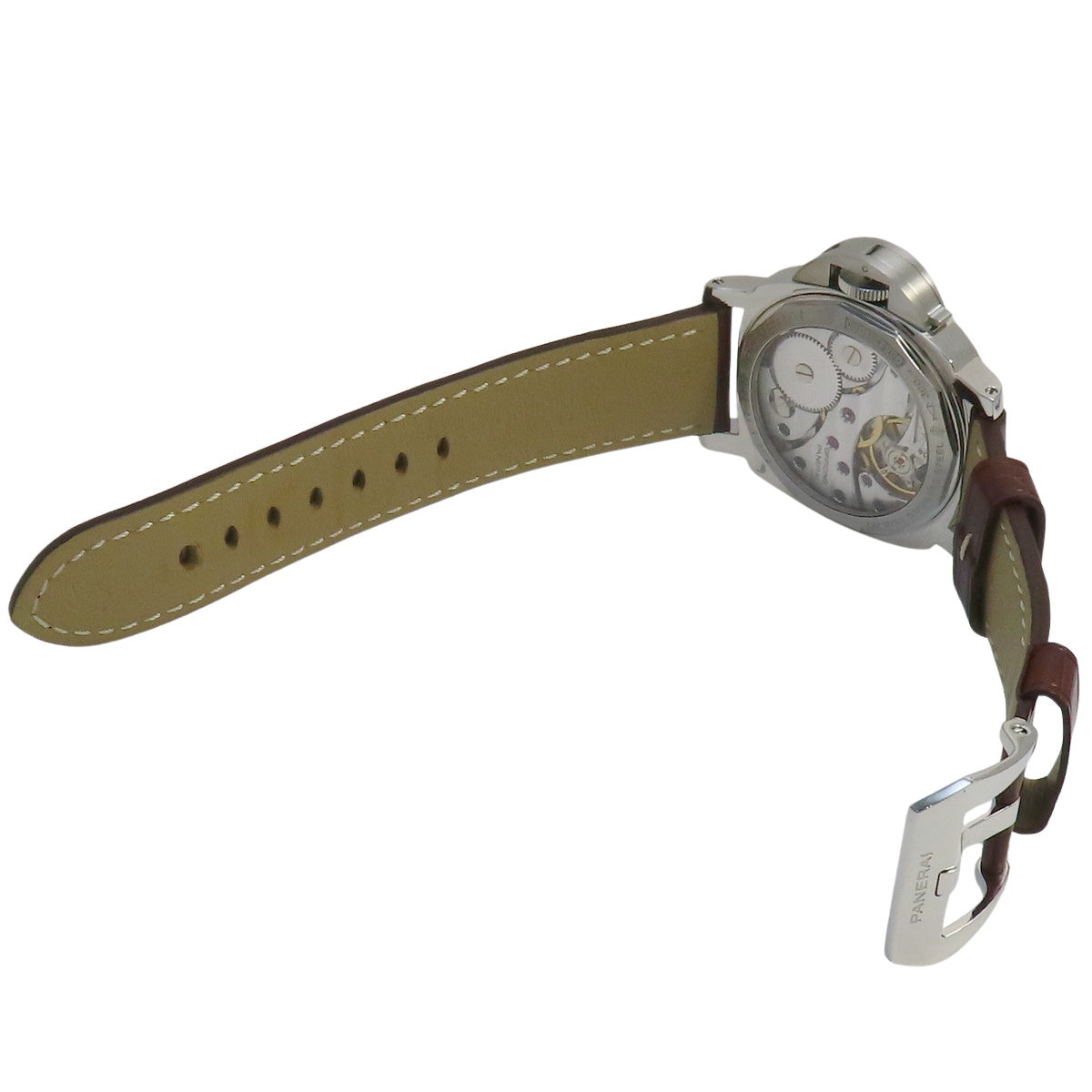 ルミノール ベース PAM00112 SS/革 ブラック 手巻き メンズ