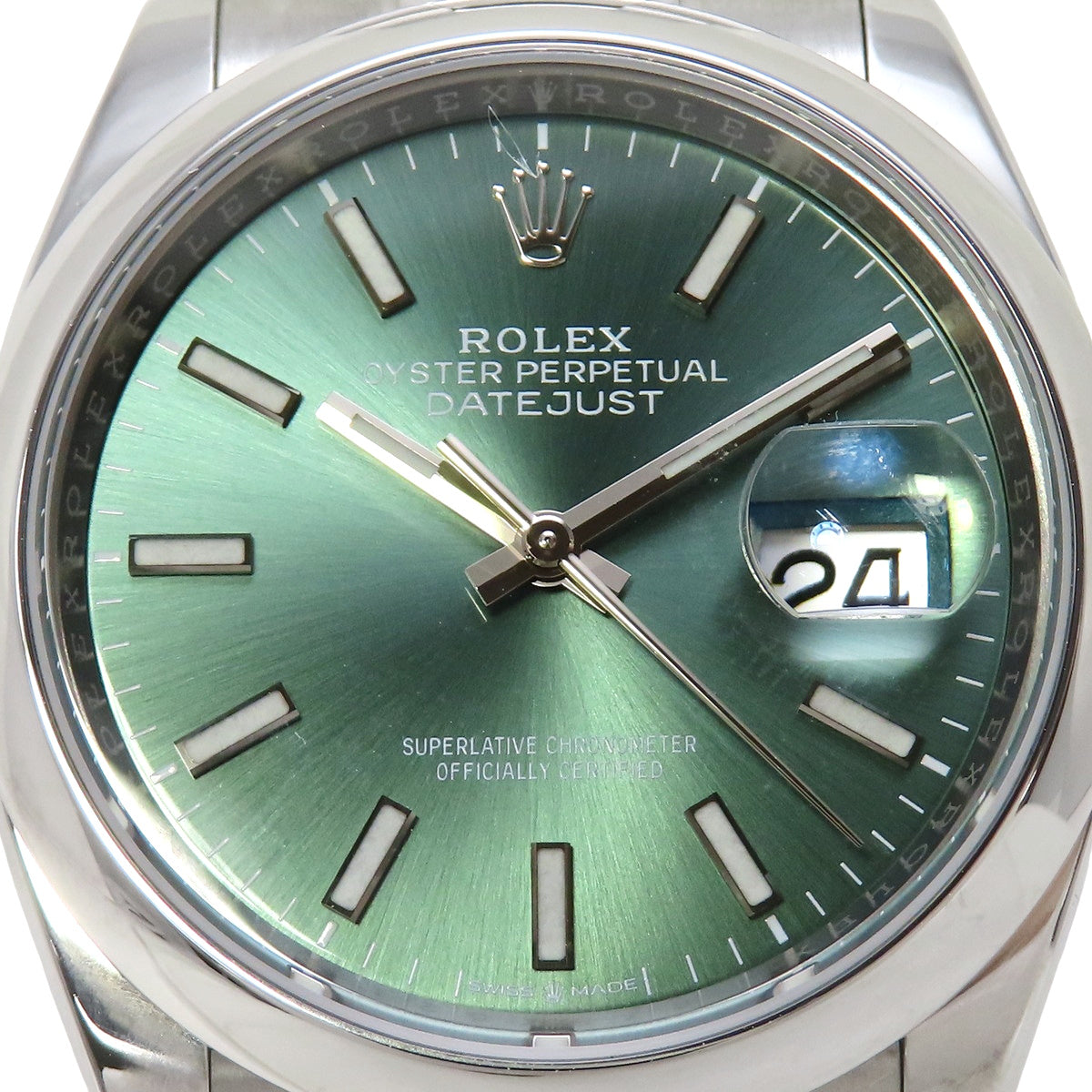 Datejust 36 126200 不锈钢随机编号薄荷绿自动机械男士腕表