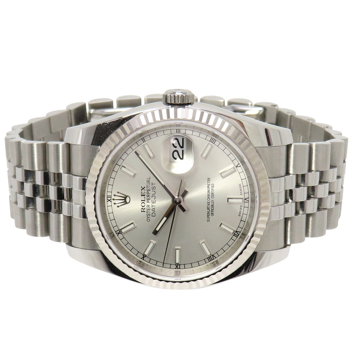 デイトジャスト 116234 WG/SS ランダム番 シルバー 自動巻き メンズ