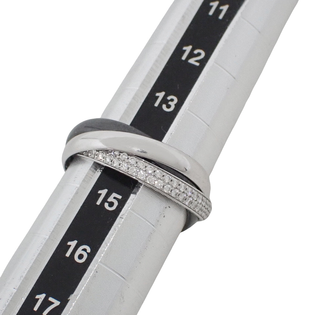 三位一体戒指，陶瓷材质，小号，半密镶钻石，18K白金，陶瓷，CE认证