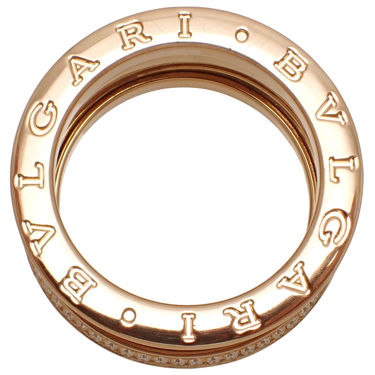 B.zero1 Diamond Ring in Pink Gold, 18K Gold, 11.6g