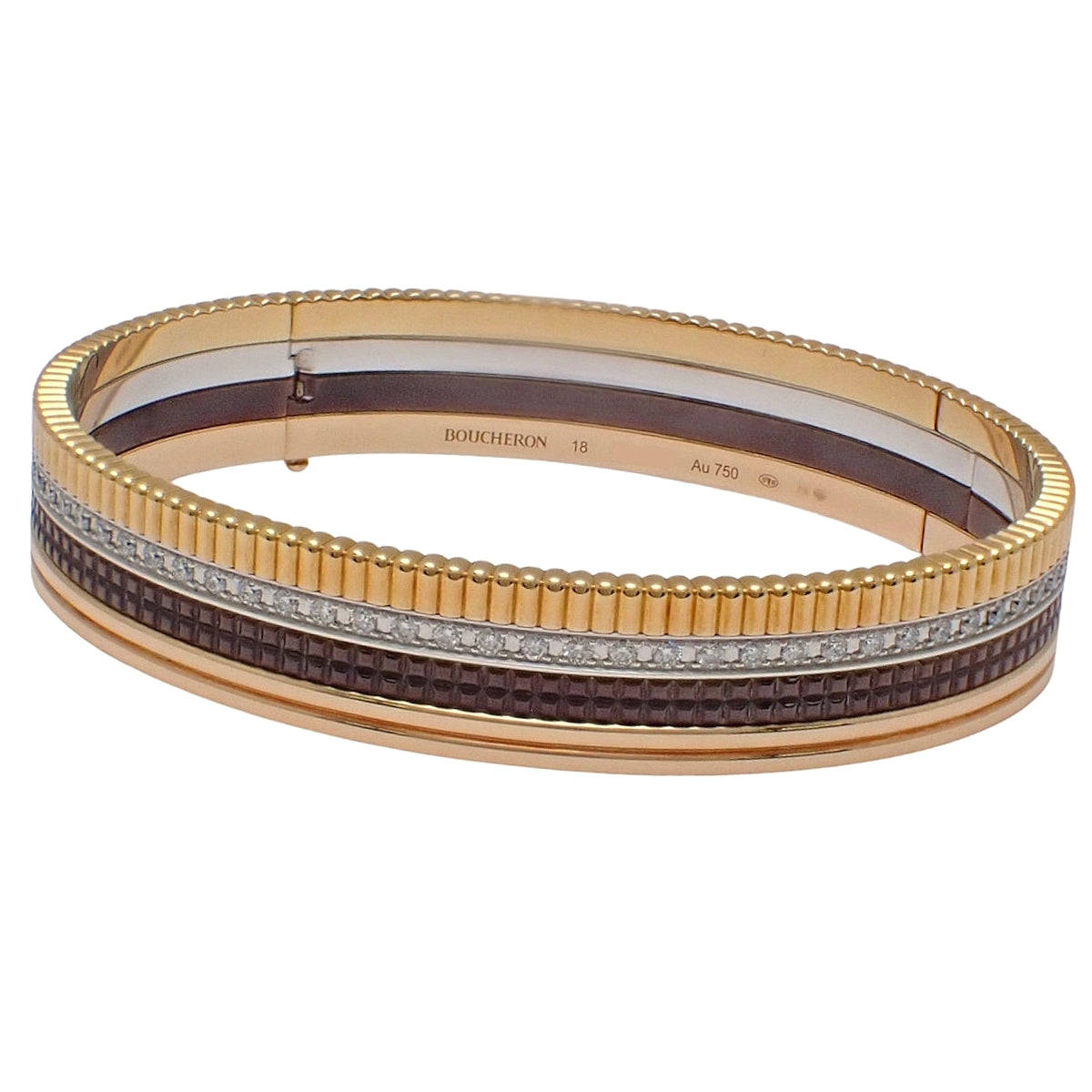 Quatre Classic Bangle Diamond Yellow Gold White Gold Pink Gold 18K 51.8g