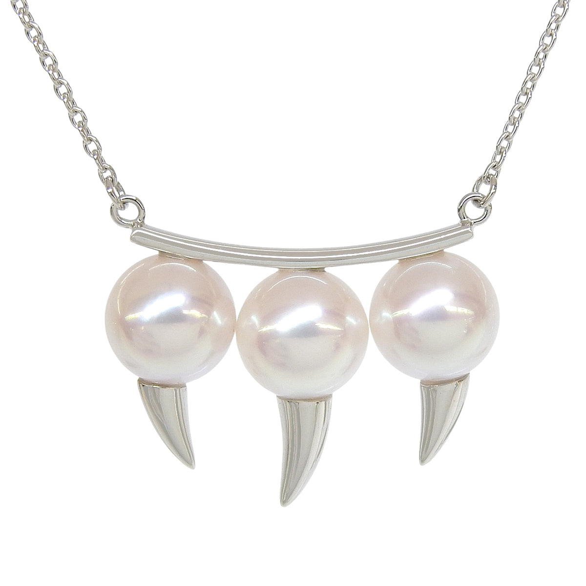 デインジャー ファング ネックレス ダイヤモンド D0.01 ホワイトゴールド K18WG 5.6g