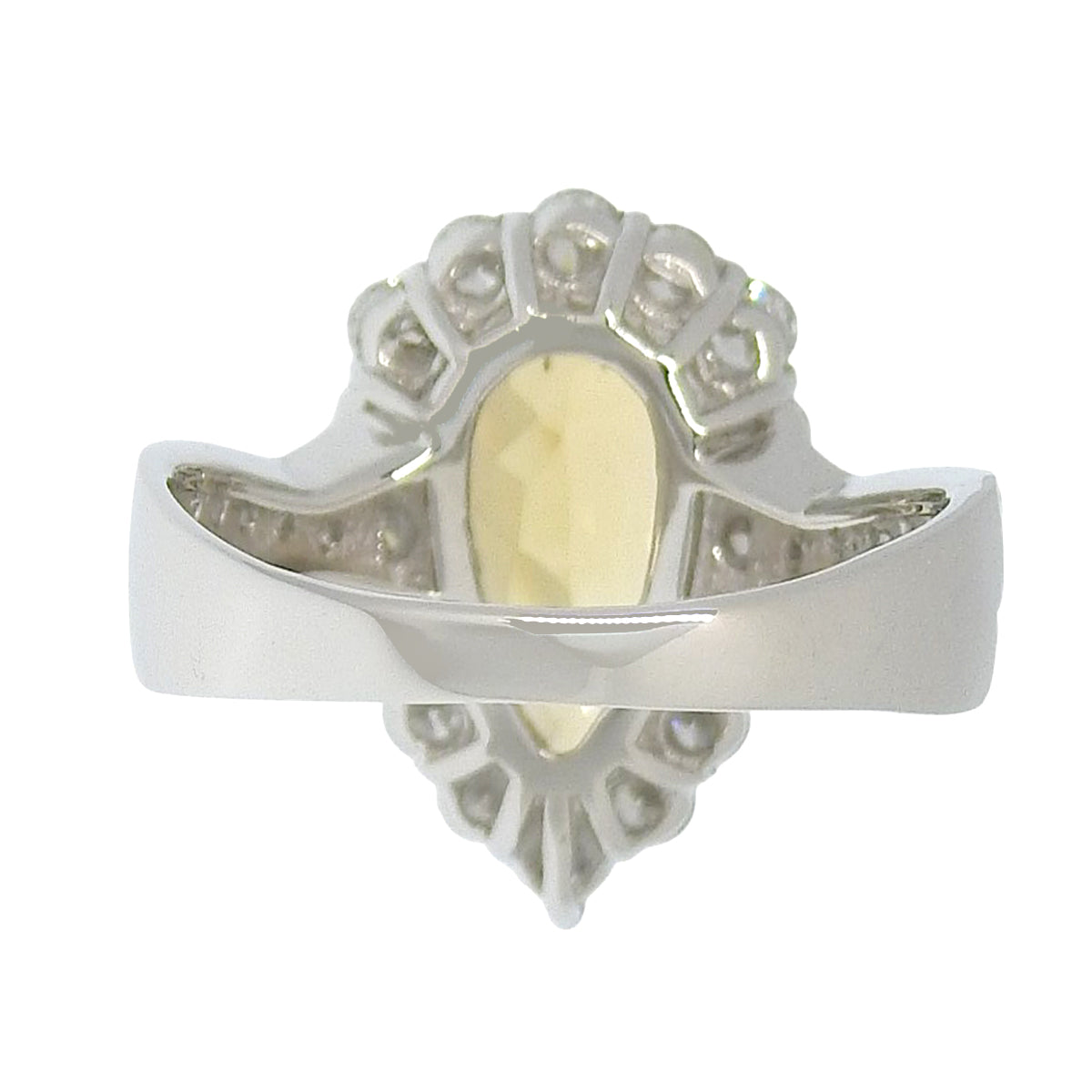 トパーズ ダイヤモンド ティアドロップ リング T3.51/D0.77 プラチナ Pt950 7.4g