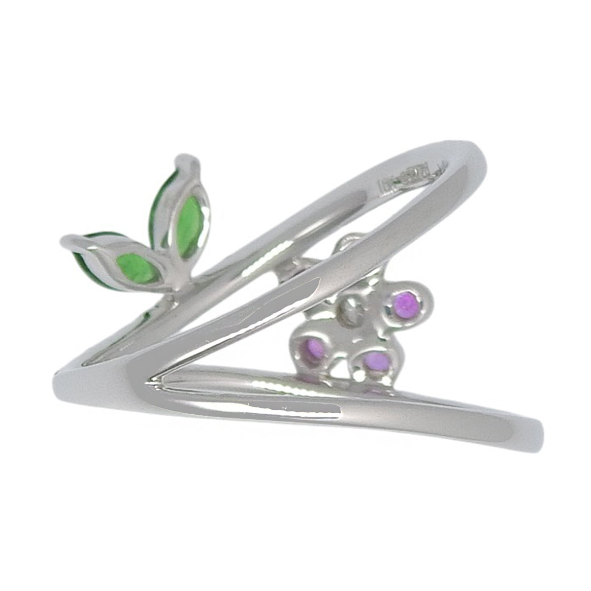 Flower Diamond Ring D0.35/GG0.28/PS0.12 White Gold K18WG 3.6g