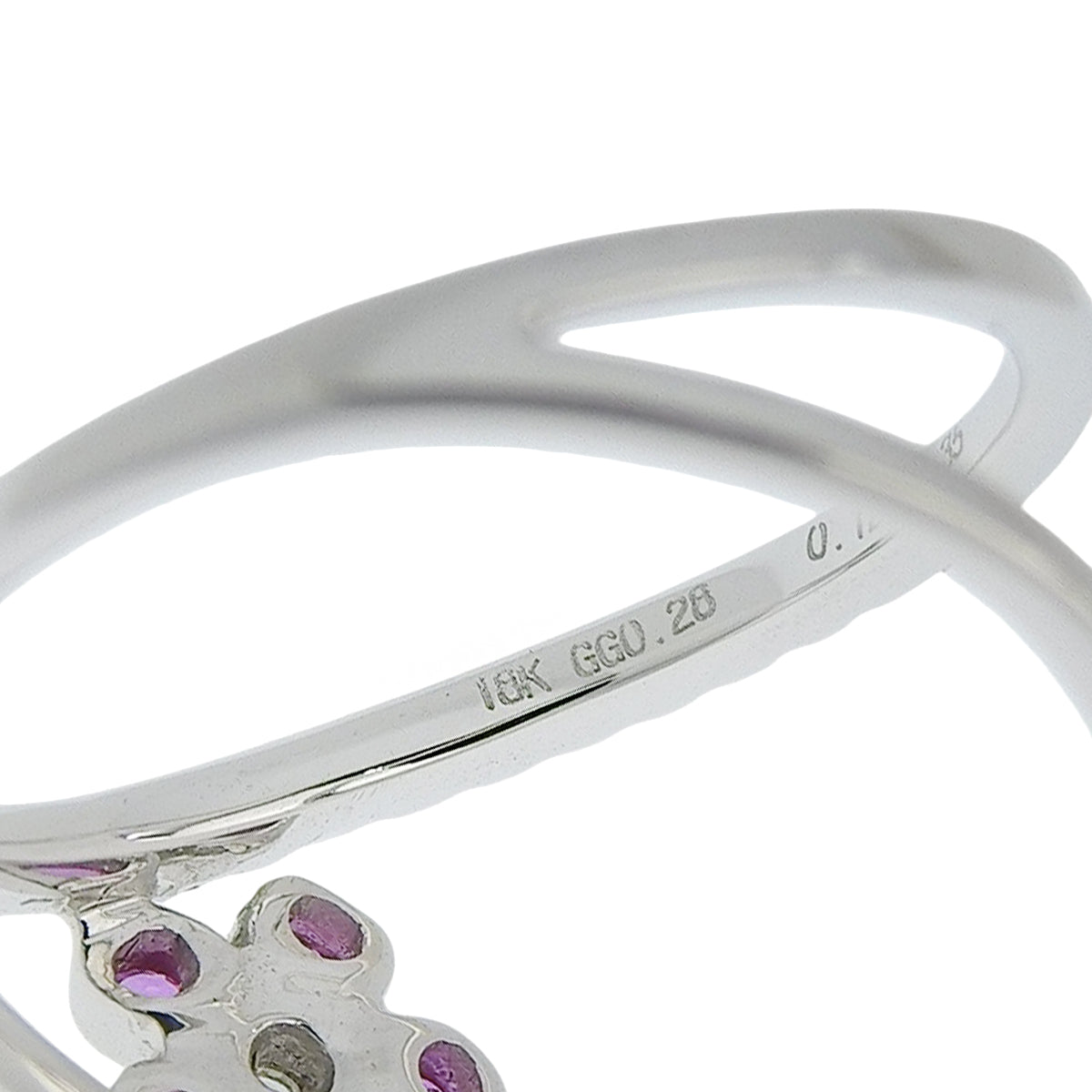 Flower Diamond Ring D0.35/GG0.28/PS0.12 White Gold K18WG 3.6g