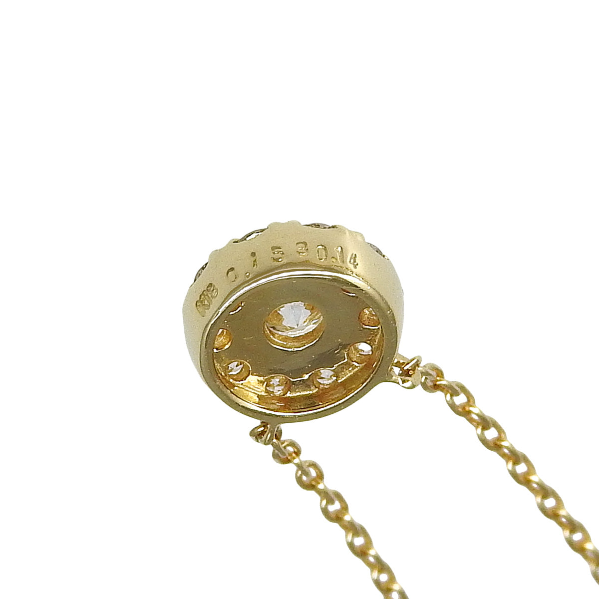 ダイヤモンドネックレス D0.153,0.14 イエローゴールド K18YG 1.8g