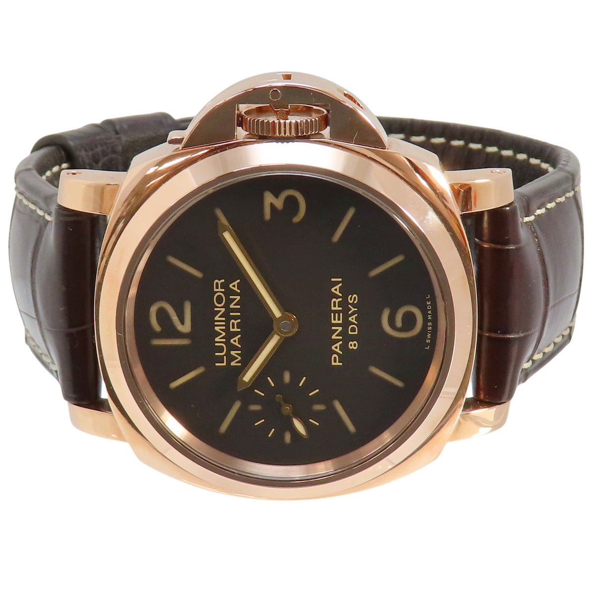 Luminor Marina 8 Days Oro Rosso PAM00511 Pink Gold/Leather Brown Manual Winding Men's