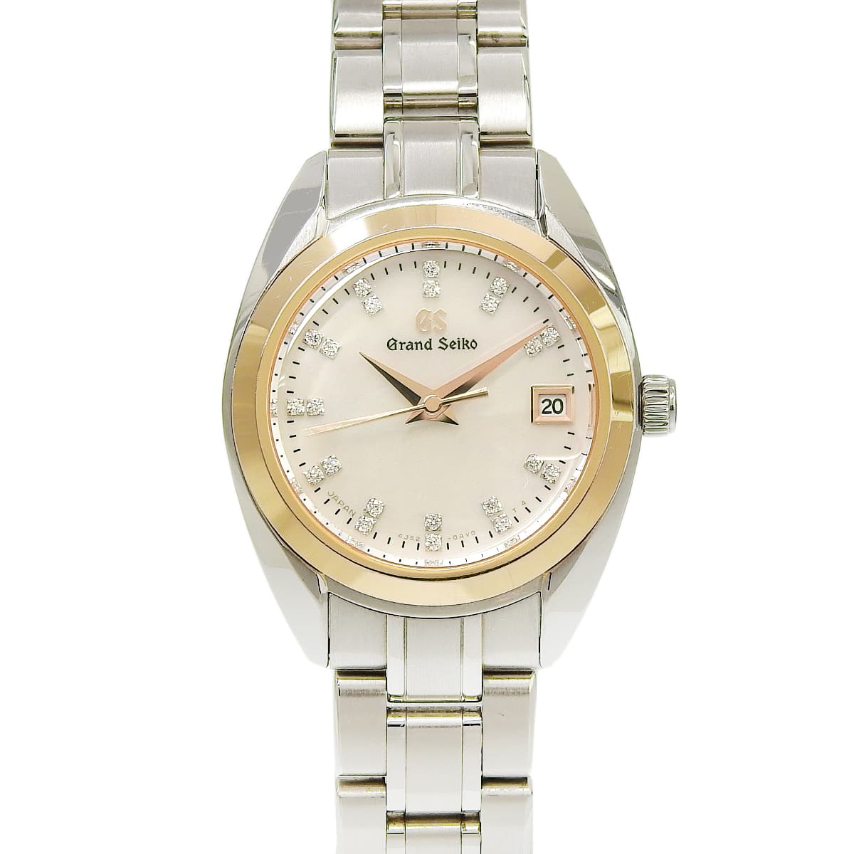 ヘリテージコレクション STGF286 PG/SS シェル文字盤 ダイヤインデックス クオーツ レディース