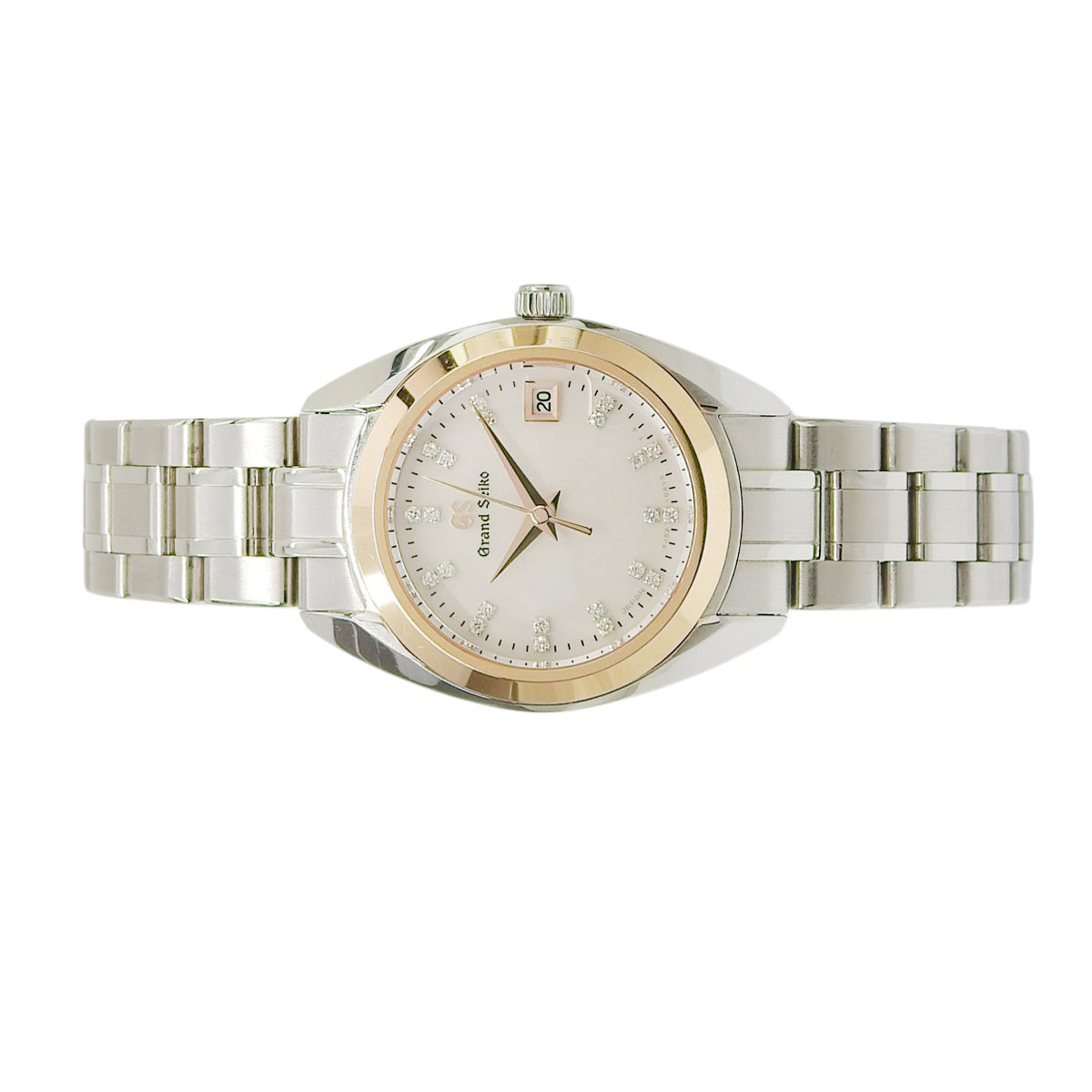 ヘリテージコレクション STGF286 PG/SS シェル文字盤 ダイヤインデックス クオーツ レディース