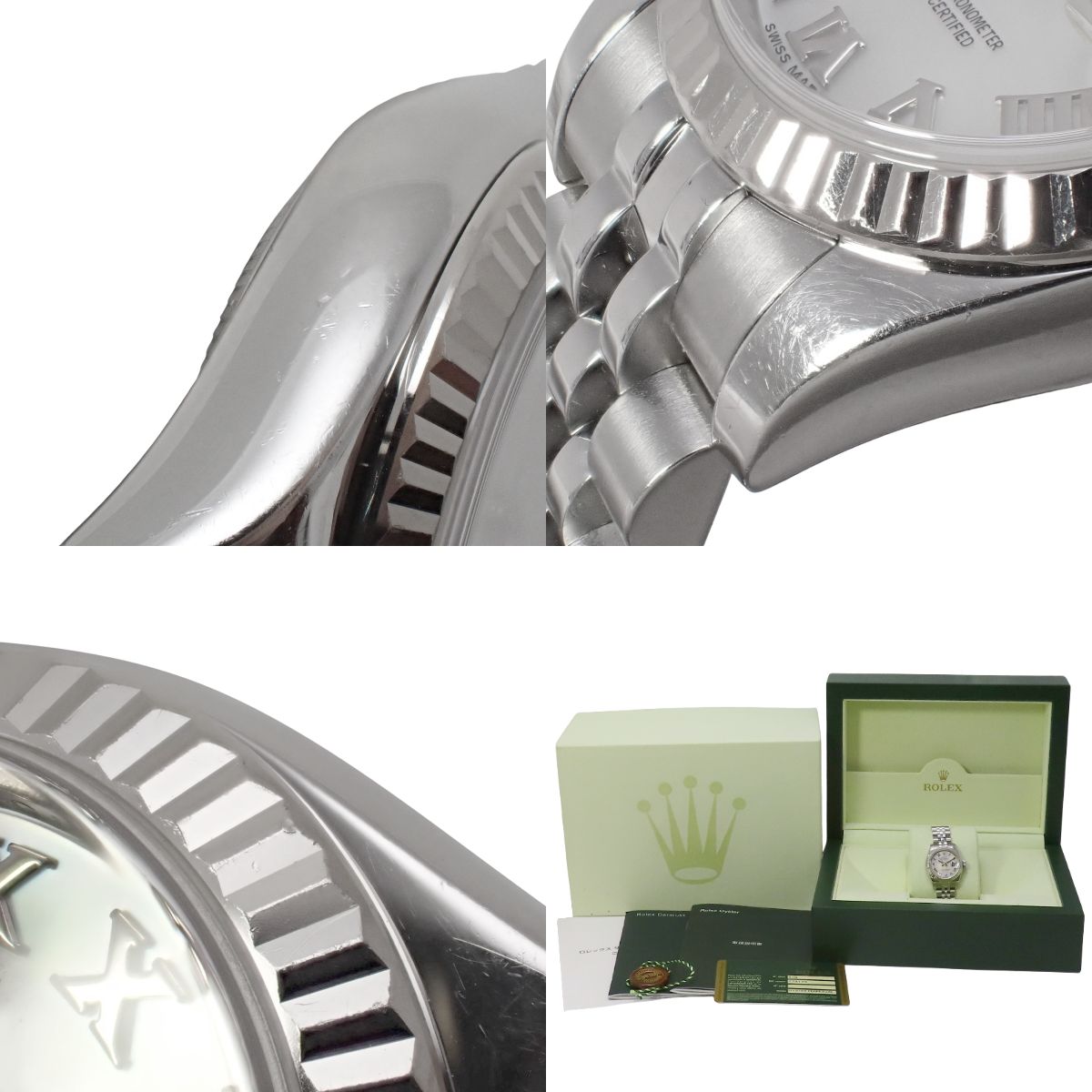 デイトジャスト 179174NR WG/SS G番 シェル文字盤 ホワイト 自動巻き レディース