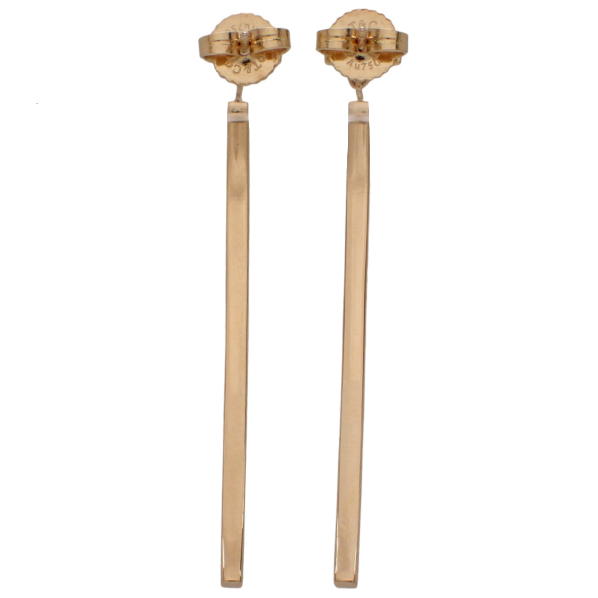 Tiffany T Bar Earrings with Diamonds in Pink Gold, 18K PG, 3.9g