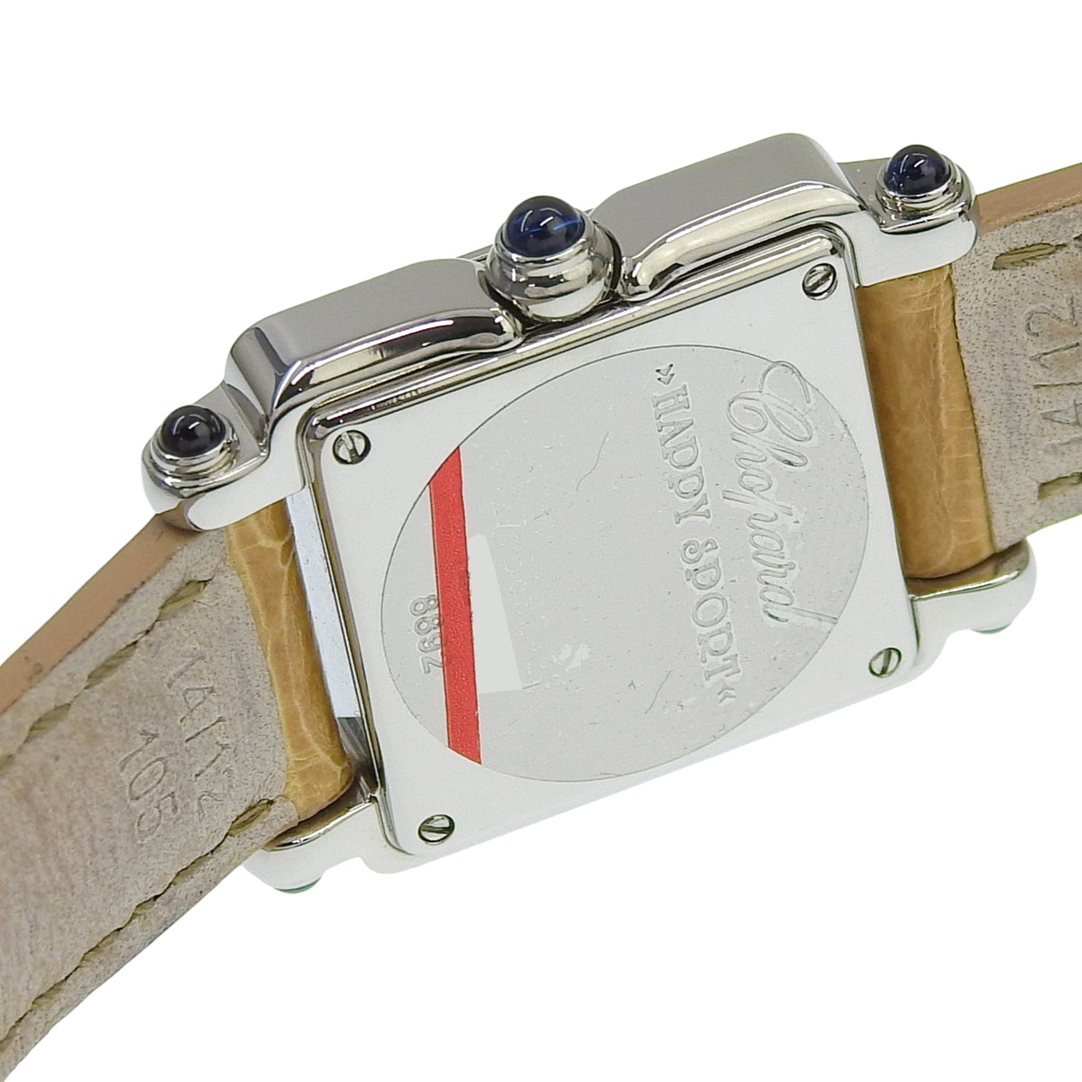 ハッピースポーツ スクエア 5PD 27/8892-23 SS/革 ゴールド クオーツ レディース