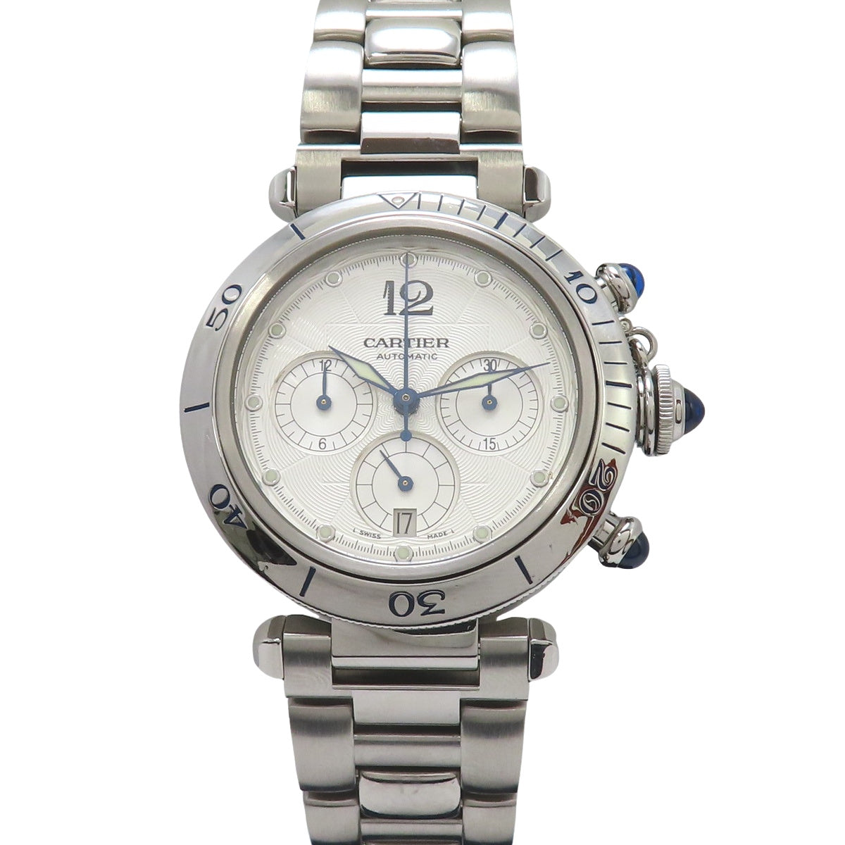 パシャ38 クロノグラフ W31030H3 SS シルバー 自動巻き メンズ