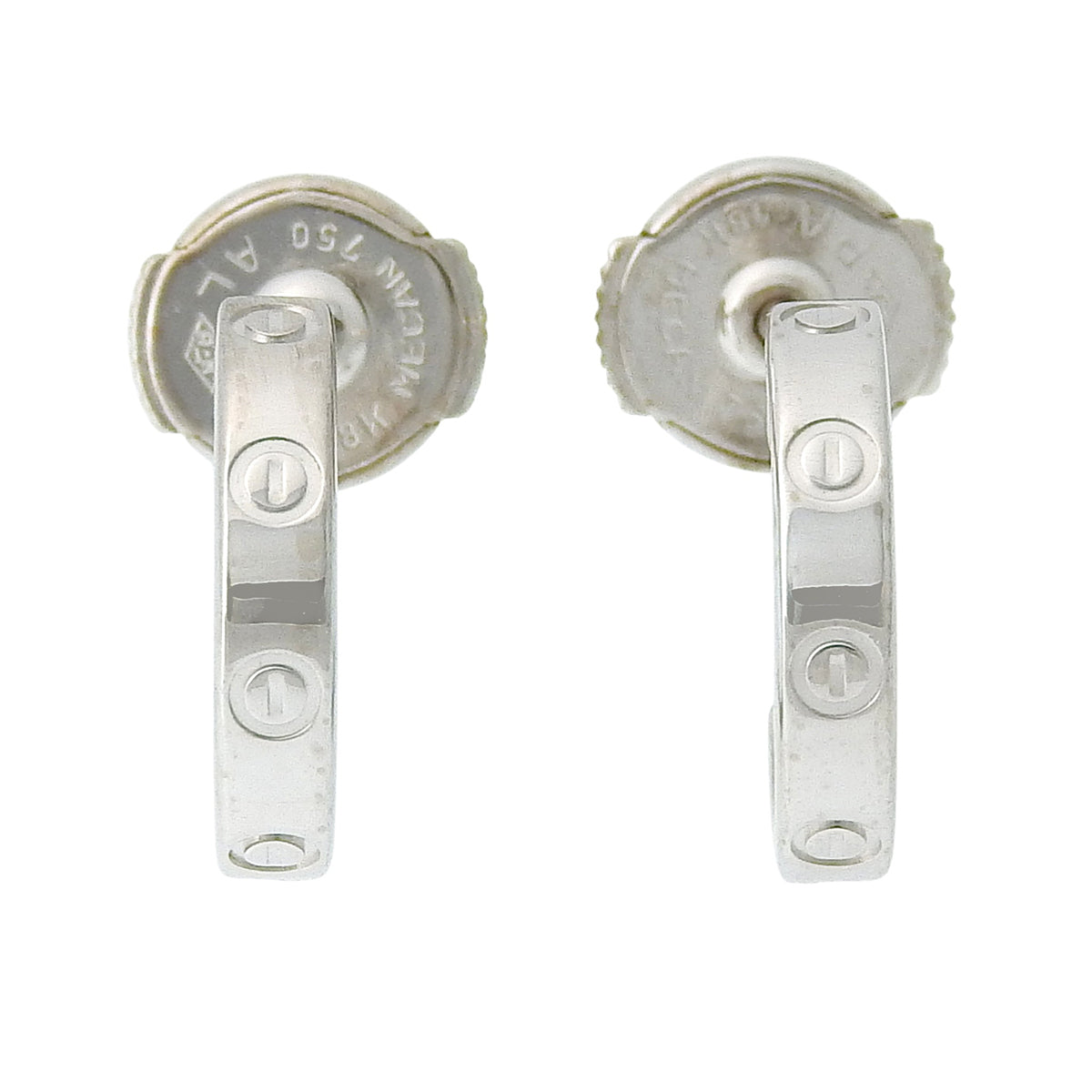LOVE Hoop Earrings, Small Model, White Gold, K18WG, 3.5g