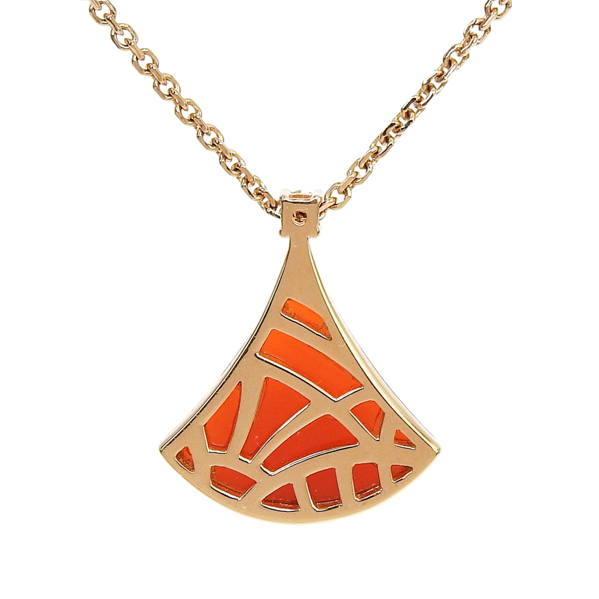 Diva Dream 钻石/红玉髓粉金项链 K18PG 4.9克