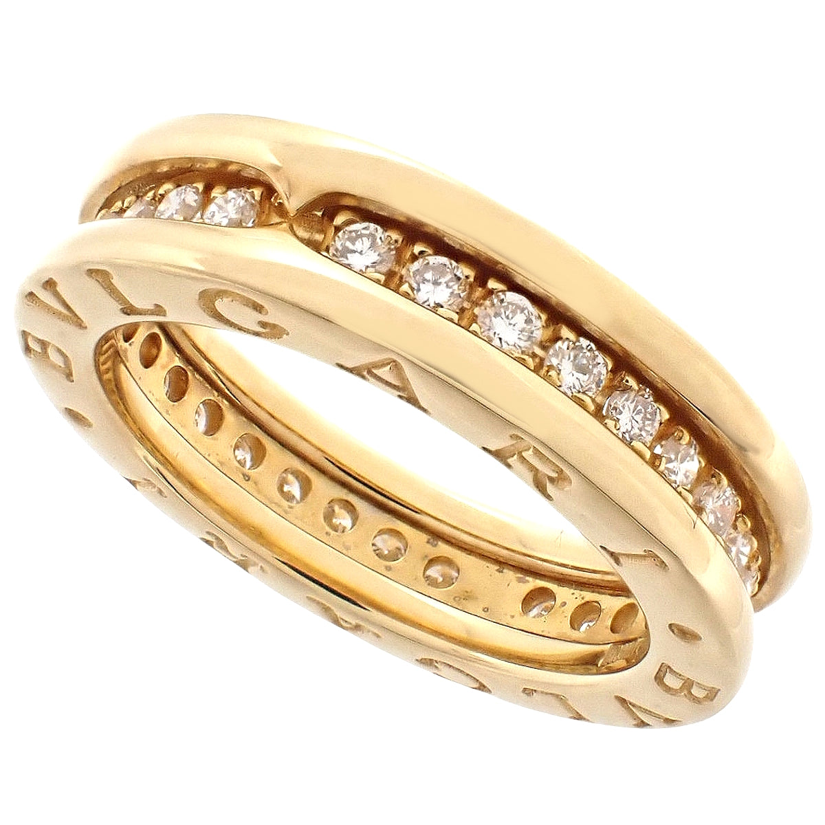 B.zero1 钻石戒指，18K黄金，48毫米，6.2克