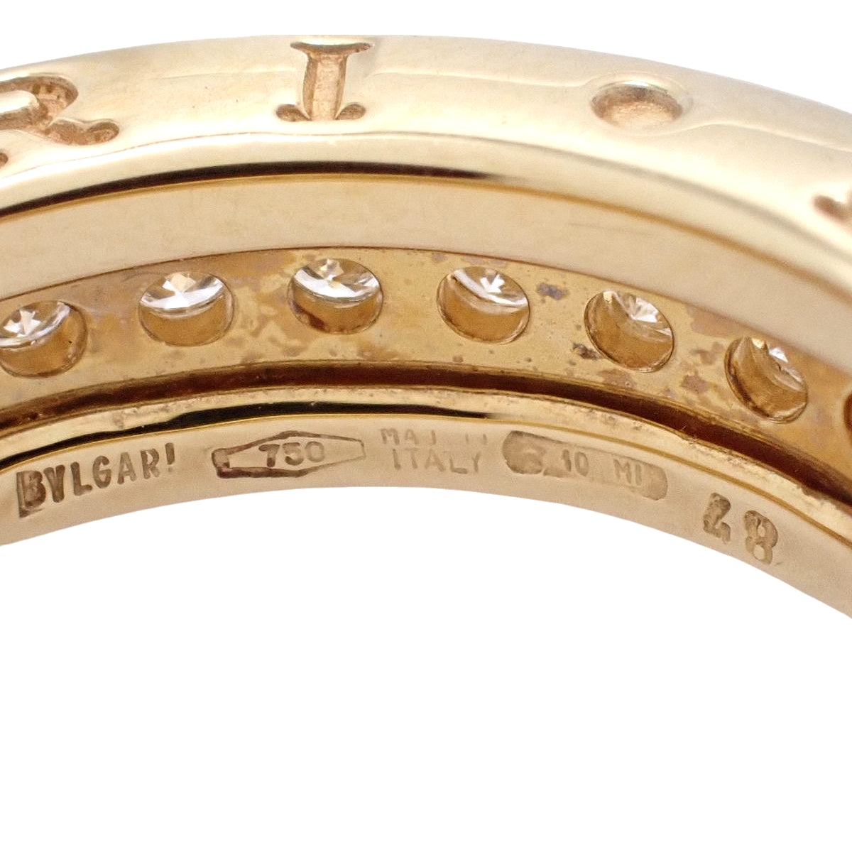 B.zero1 Diamond Ring, 18K Yellow Gold, 48mm, 6.2g