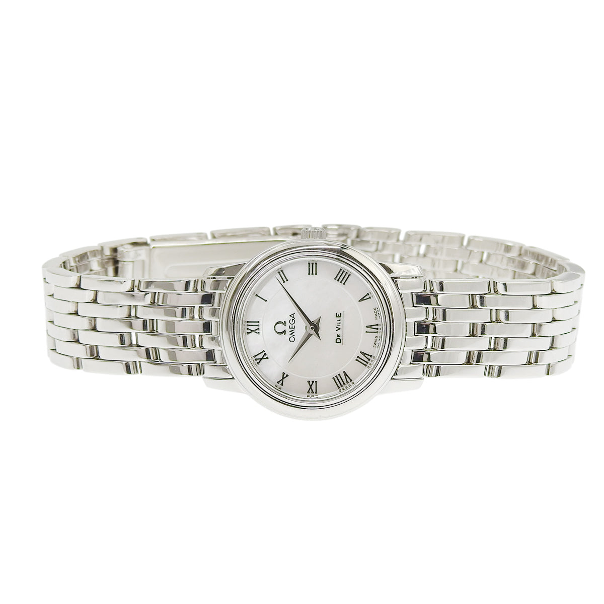 デビル プレステージ 4570.71 SS ホワイトシェル文字盤 ホワイト クオーツ レディース