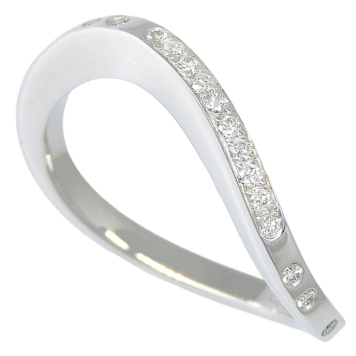 Paris Nouvelle Vague Ring Diamond White Gold K18WG 49 3.5g