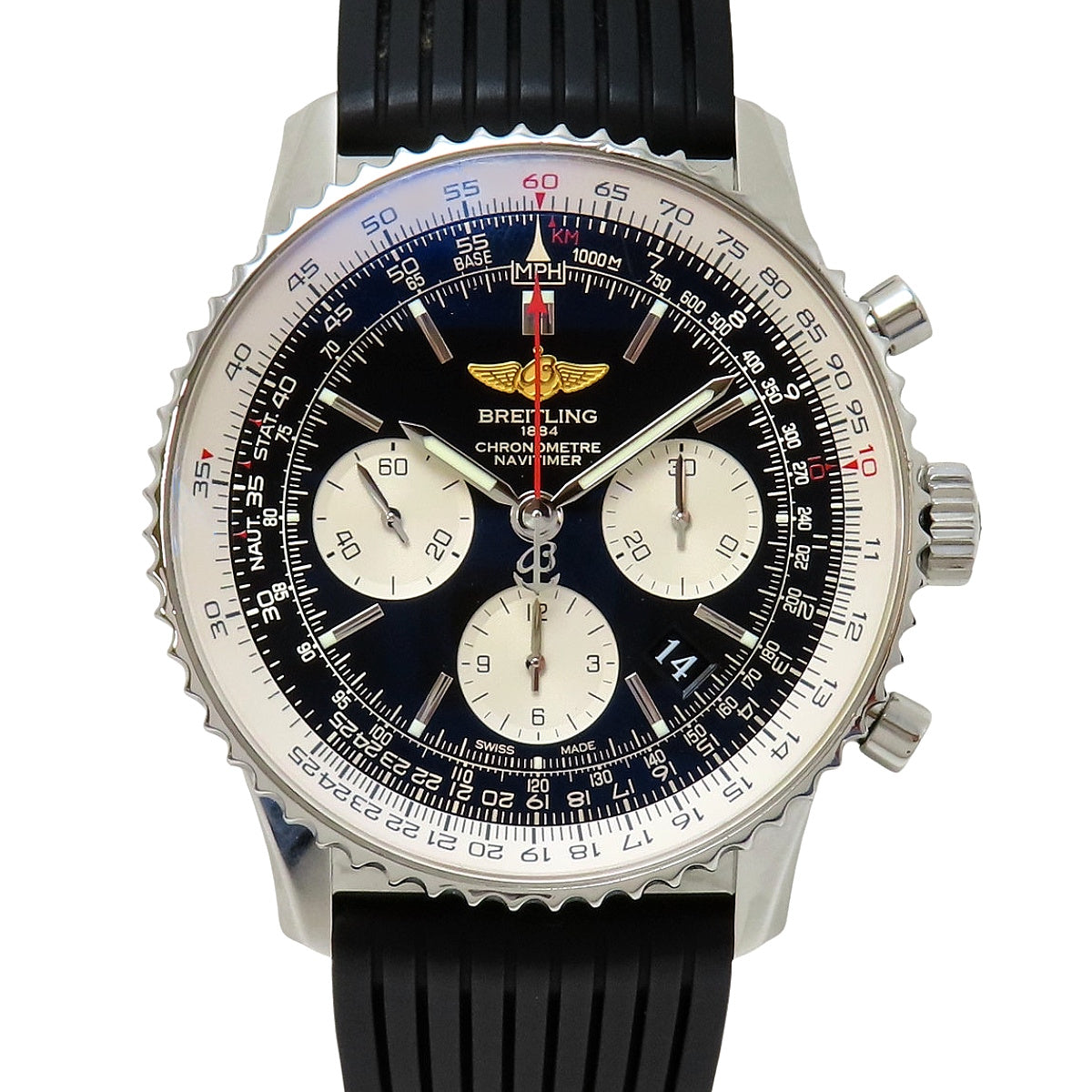 ナビタイマー 01 クロノグラフ AB0120 SS/ラバー ブラック 自動巻き メンズ