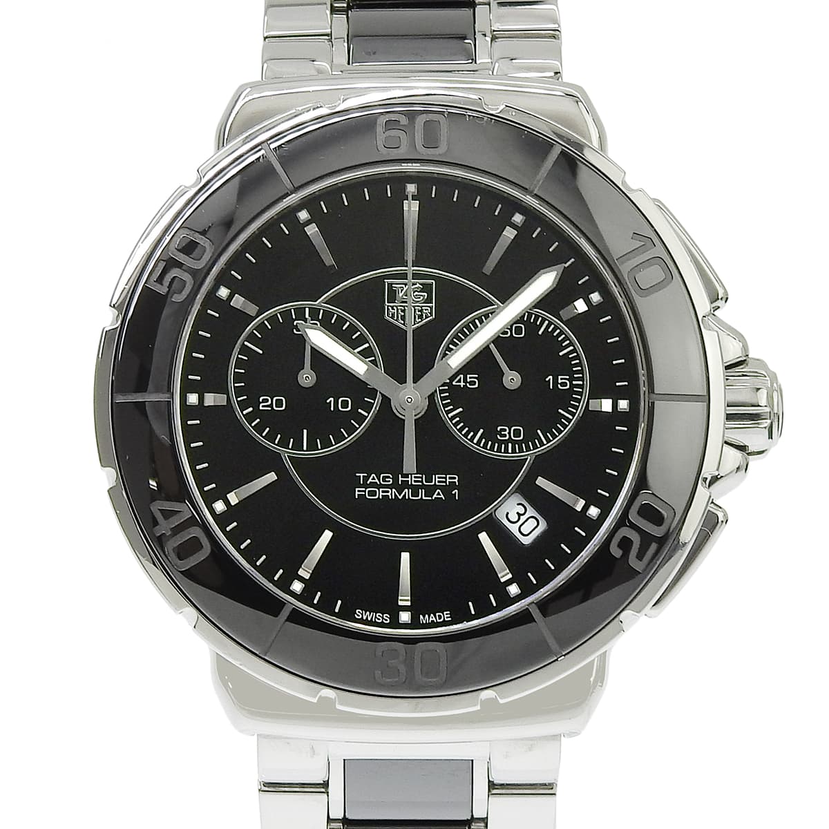 Formula 1 Ceramic Chronograph CAH1210.BA0862 SS/CE Black Quartz Men's