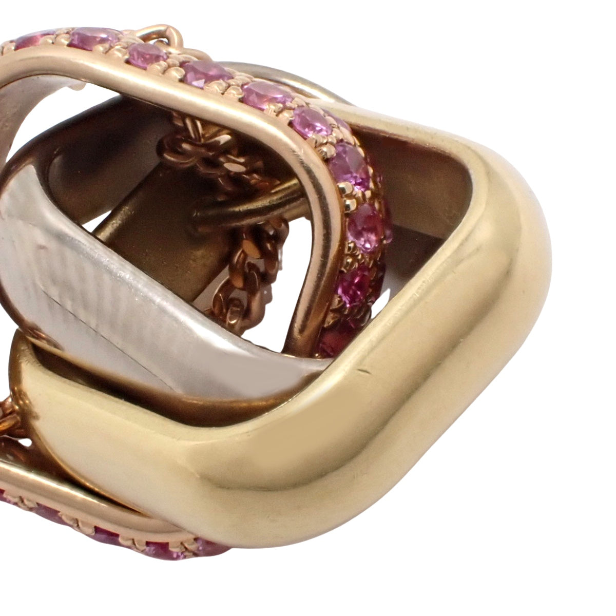 トリニティ クッション ネックレス ピンクサファイア イエローゴールド K18YG ピンクゴールド K18PG ホワイトゴールド K18WG 10g