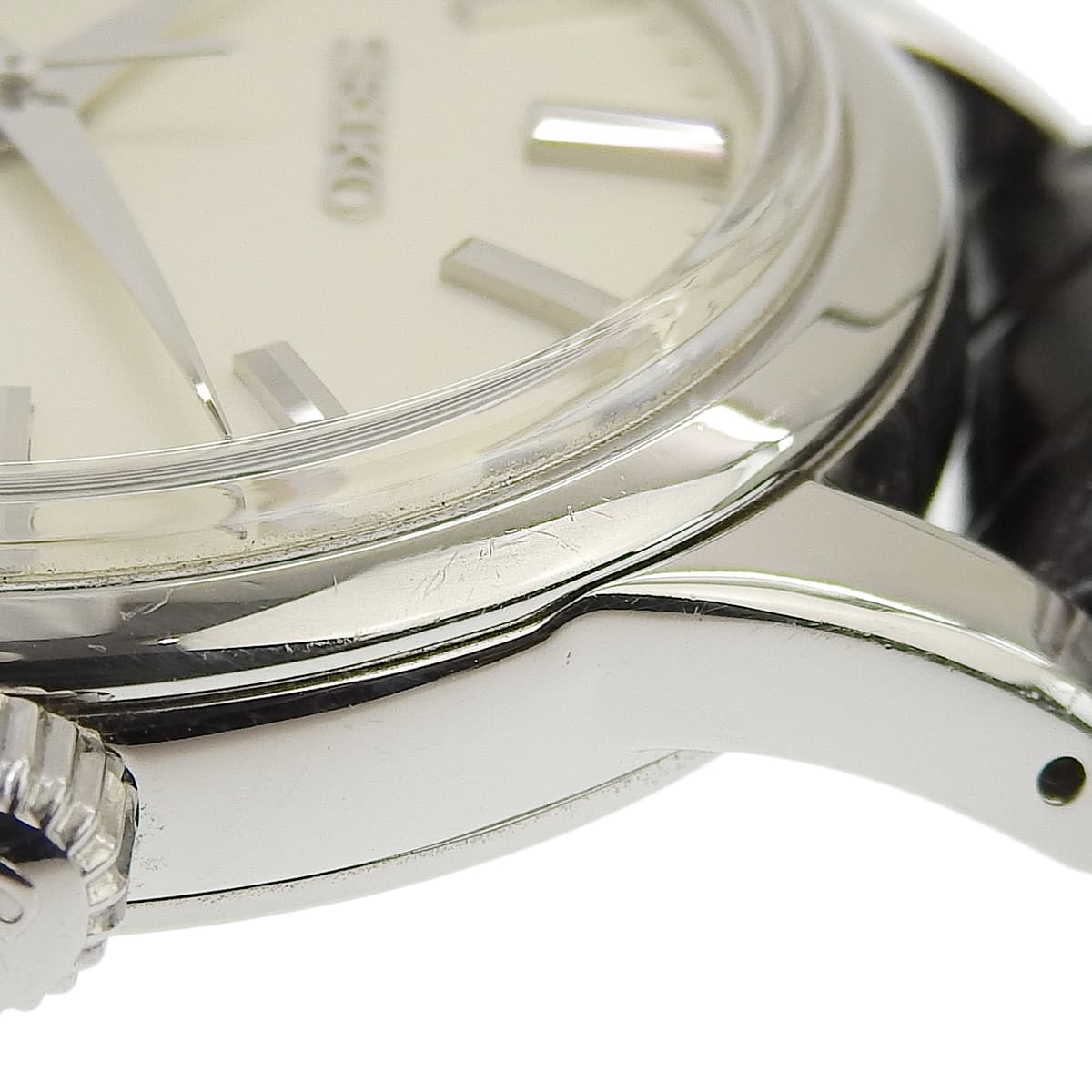 9S机械式 SBGW001 不锈钢/皮带 白色 手动上链 男士